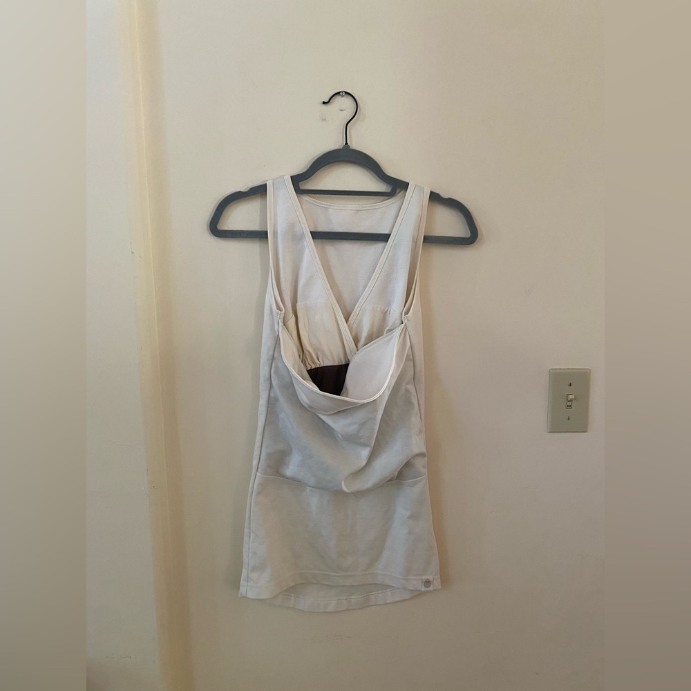 LALABU SOOTHE MATERNITY NURSING POSTPARTUM CREAM IVORY TANK TOP WITH CARRIER